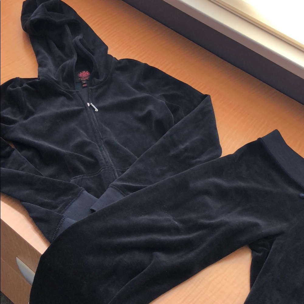 Girls Juicy Couture Black Label Velour Outfit
